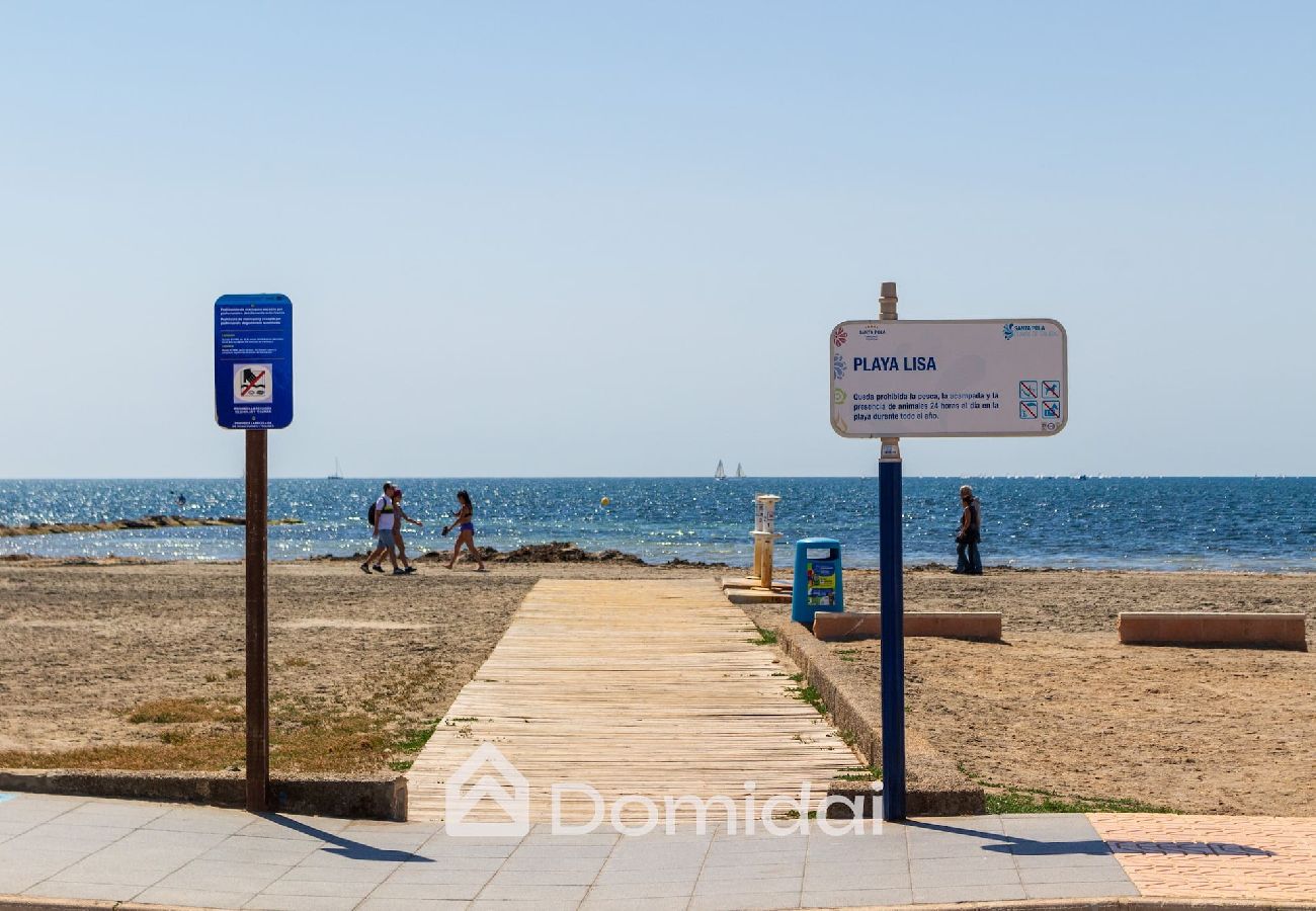 Apartamento en Santa Pola - Apartamento a pie de playa cerca del aeropuerto 