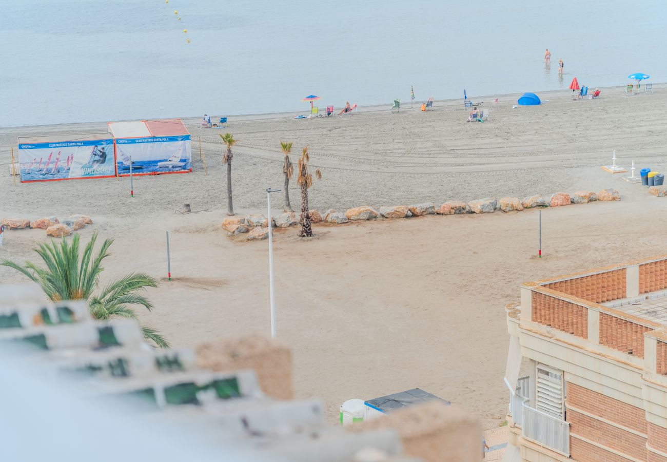 Apartament w santa pola - Apartamento vistas al mar, terraza y playa a 1 min - Santa Pola